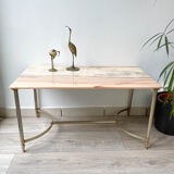 Marble and brass coffee table neoclassical style