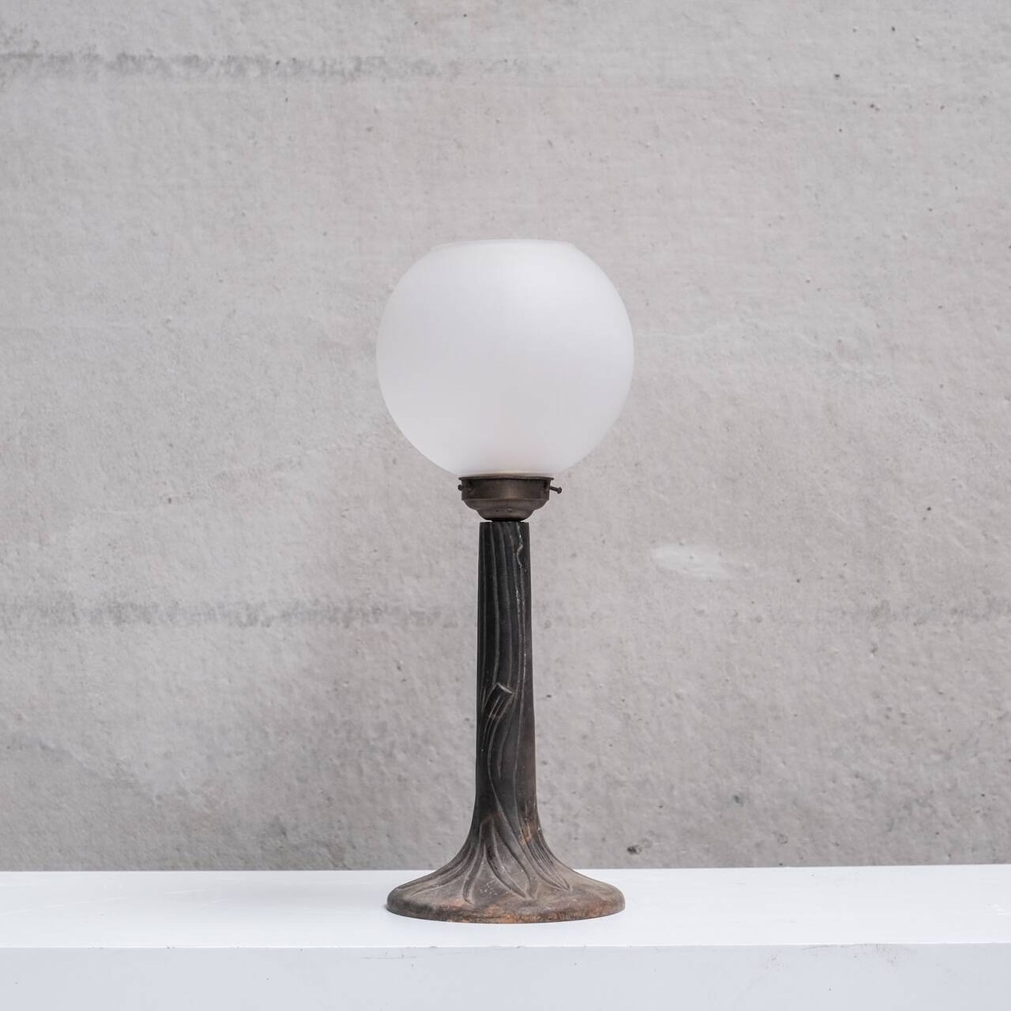 Metal and Opaque Glass Mid-Century Table Lamps (15 available)