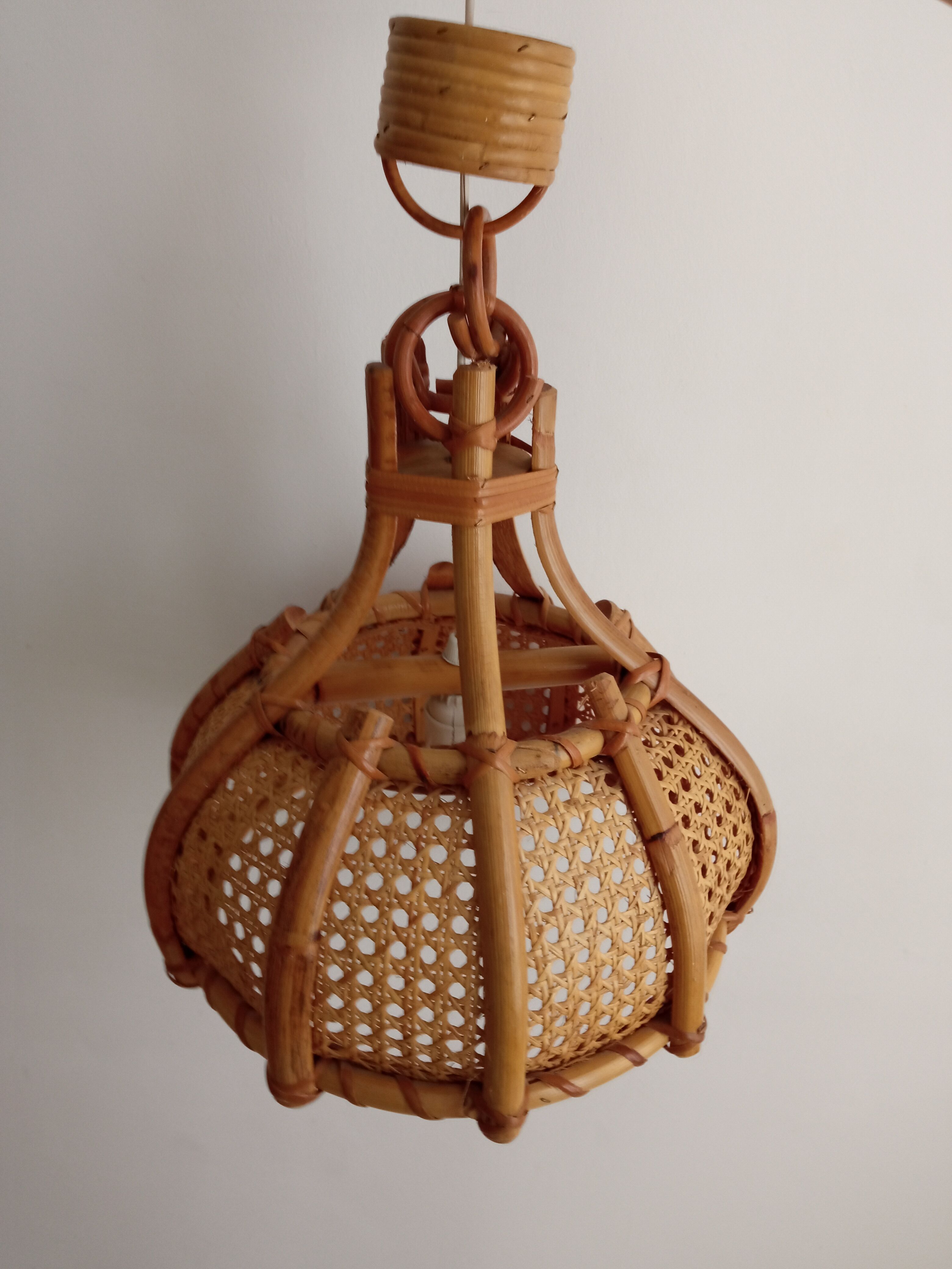 Bamboo and canning hanging lamp