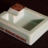 Three opalex ashtrays at the Logo of the Trans-Atlantic General Company - French Line - Model created by Jean Luce for the cruises of the liner Normandy and France