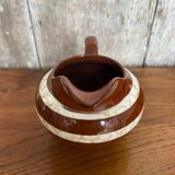 Ancien pot à lait sarreguemines modèle mary céramique marron & blanche