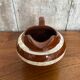 Old milk jug sarreguemines model mary ceramic brown & white