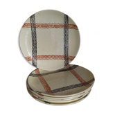 Six dessert plates earthenware of salins vintages service "rope"50s