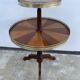 Late 19th century tripod pedestal table in wood marquetry