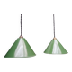 2 suspensions with enamelled sheet metal cones