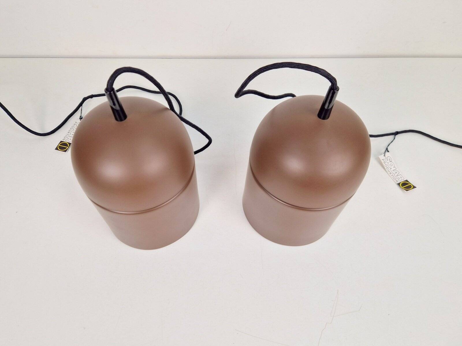 Vintage Uni Pendant Lamps by Vagn Dyring for Nordisk Solar, 1970s, Set of 2
