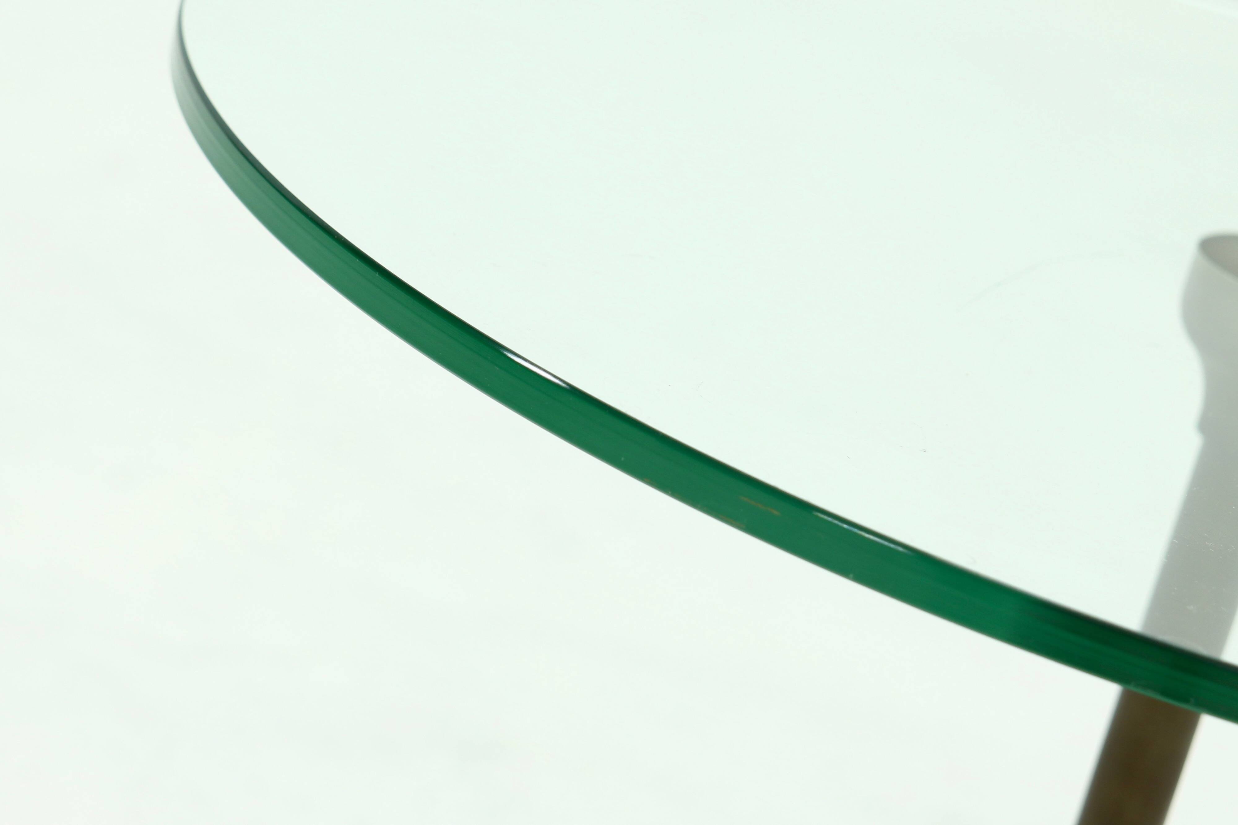 Bronze and Glass Side Table by Jan Des Bouvries for Quasar Holland 1990s