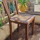 Art deco style chairs carved varnished wood honey brown color 1940
