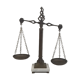 Decorative brass scale with marble base 52 cm