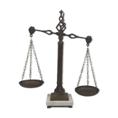 Decorative brass scale with marble base 52 cm