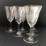 6 engraved wine glasses
