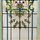 Art Deco window and transom in fir and painted glass, 20th century