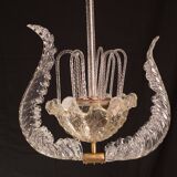 Art Decò Vintage Chandelier By Barovier e Toso, Murano Glass, 1940