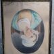 Tableau pastel portrait jeune fille XIXth signé