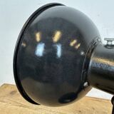Lampe de table vintage en émail noir, 1950s