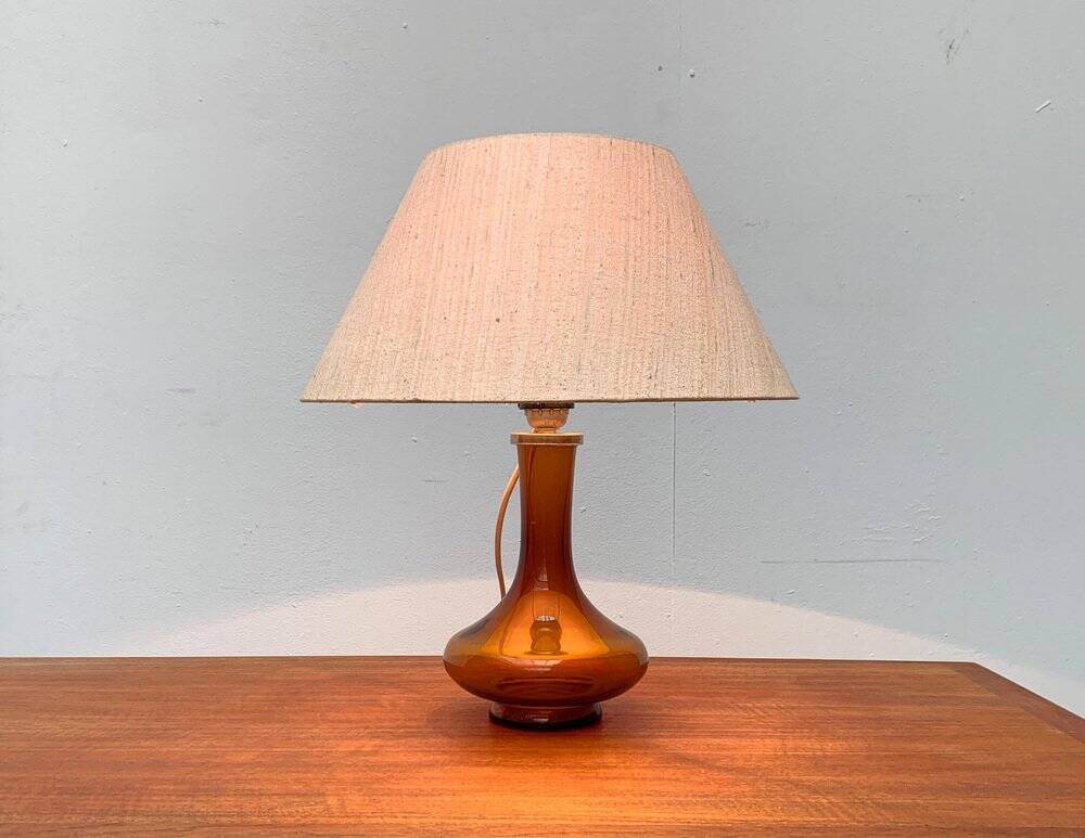 Mid-century Danish glass table lamp by Holmegaard