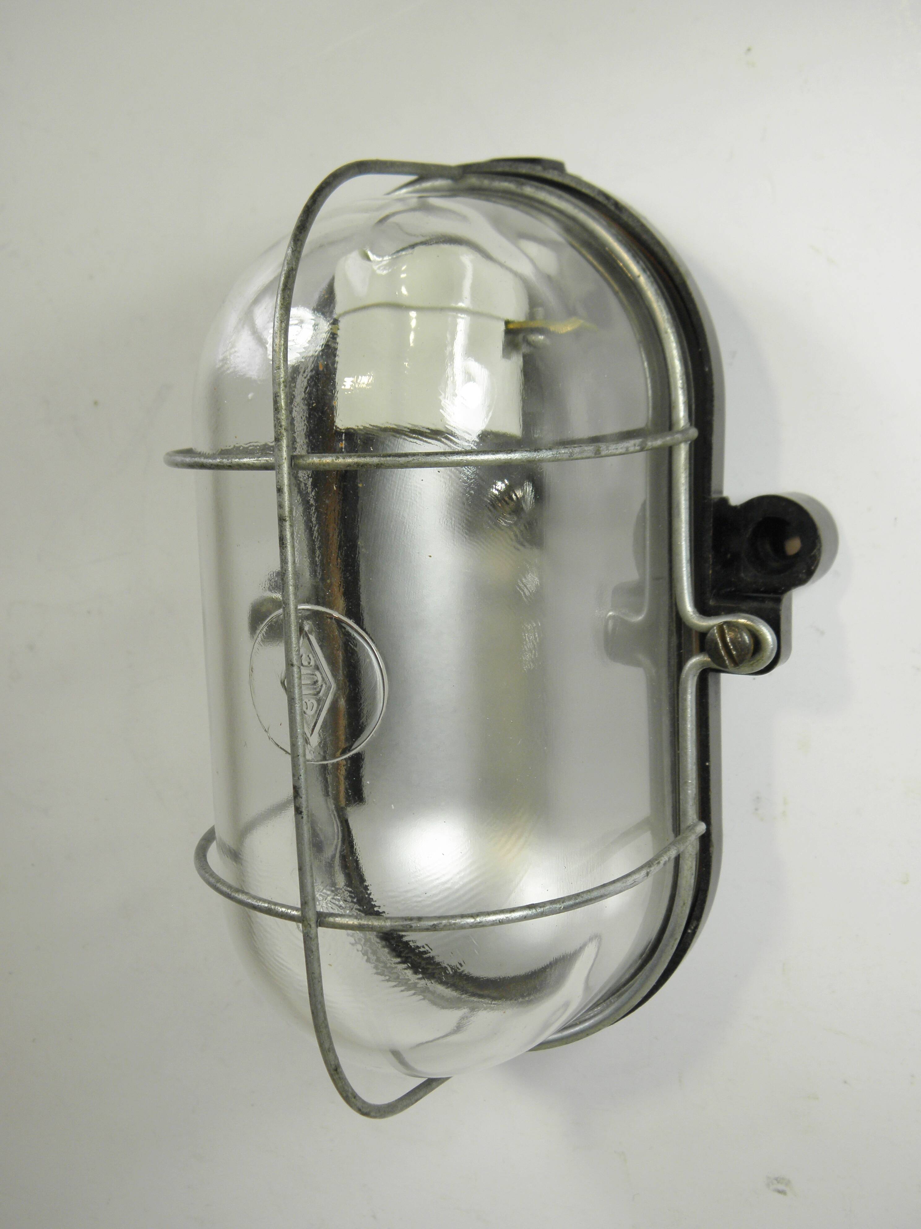 Glass and bakelite wall light