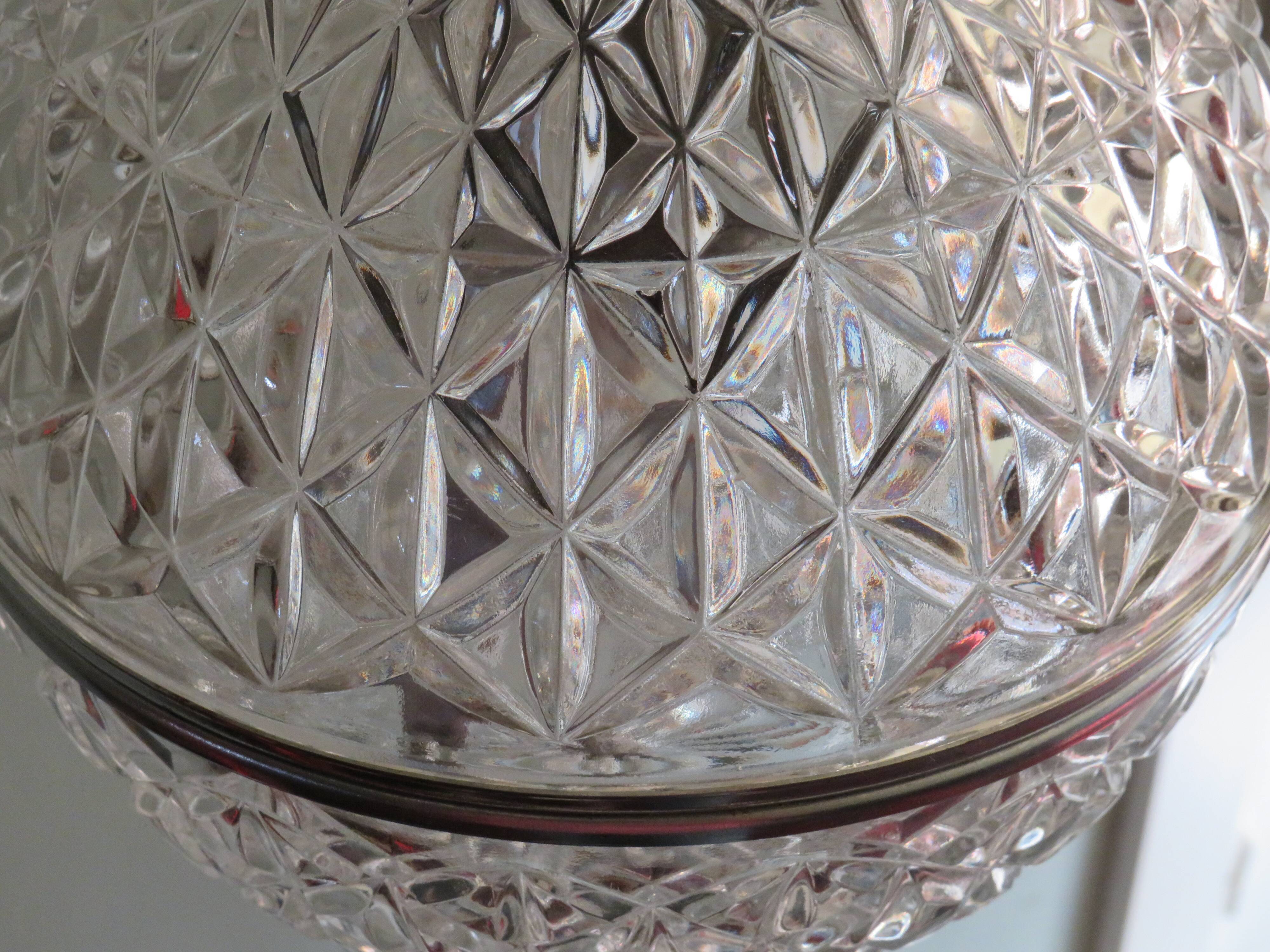 Spherical suspension in cut glass, Belgium 1960-1970