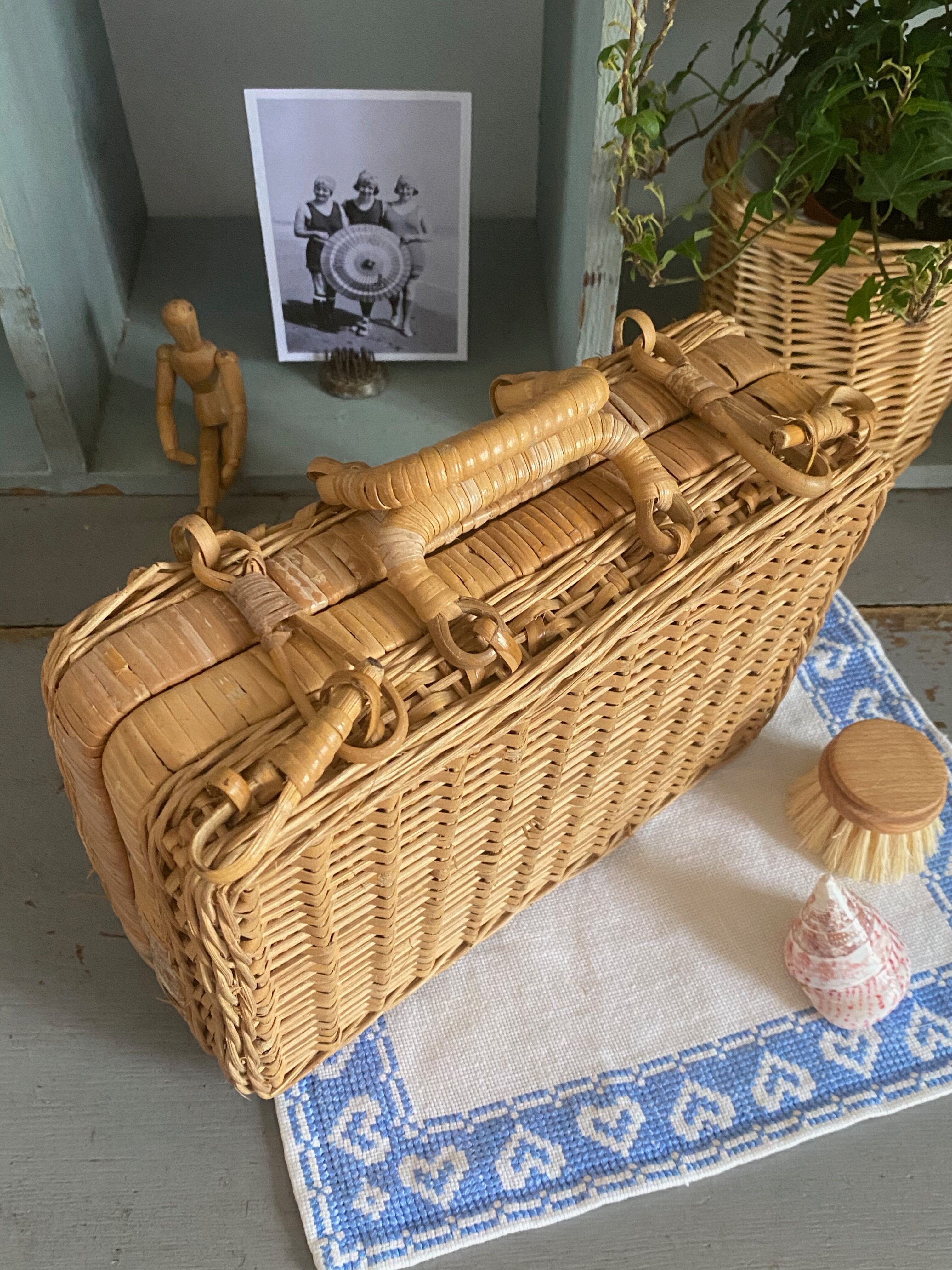 Small rattan suitcase