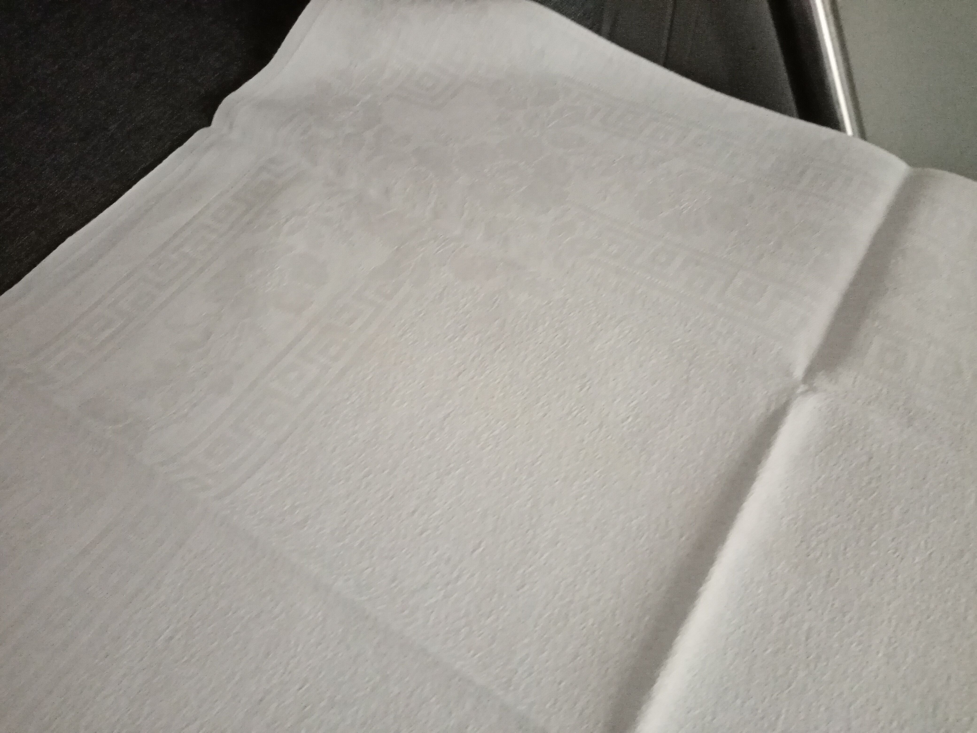 Old damase tablecloth and its 10 towels 230 x 160 cm