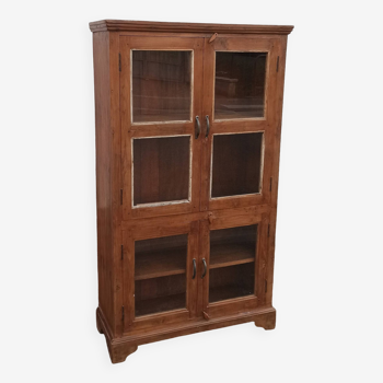 Old wooden glass cabinet