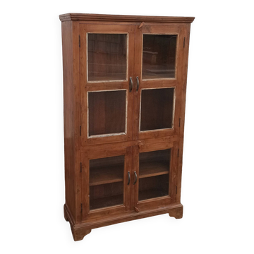 Old wooden glass cabinet