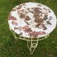 Distressed mid-century painted iron garden table, 1950s