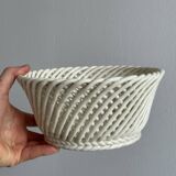 Bread basket - openwork white ceramic bowl.
