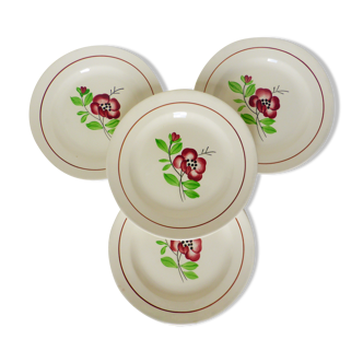 4 dessert plates of Digoin Sarreguemines model Beaucaire 210844