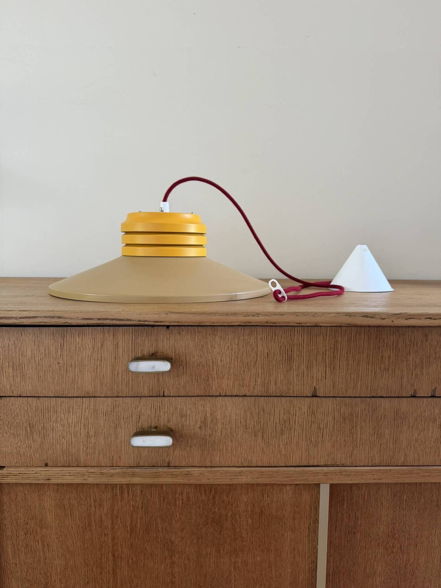 Vintage Danish design space age lamp in cool colour combination