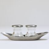 Wilhelm Wagenfeld Mid-Century Max & Moritz Salt Pepper Shakers, WMF, 1950s