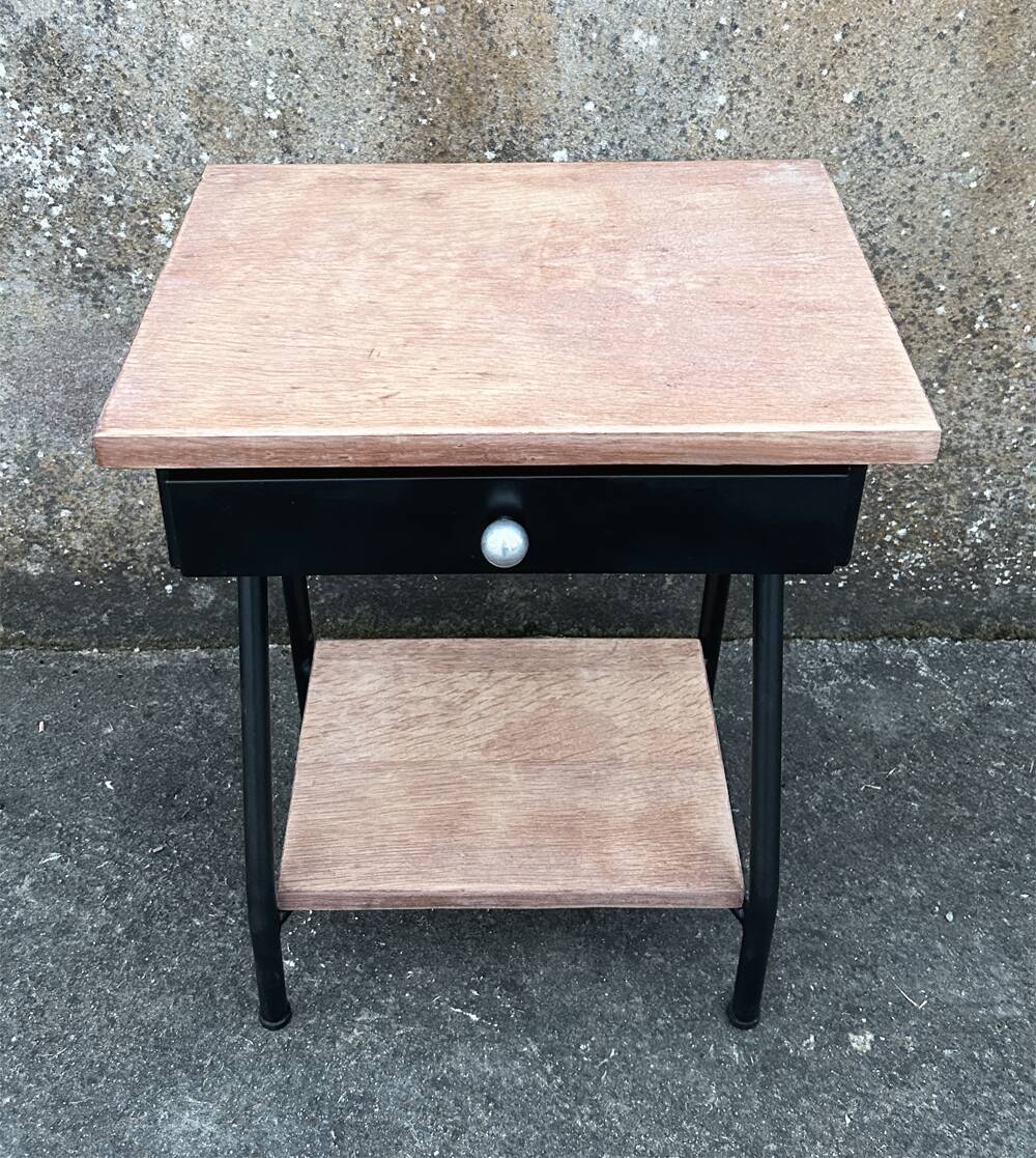 Vintage boarding school bedside table, 1950s