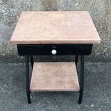 Vintage boarding school bedside table, 1950s