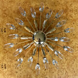 Ceiling lamp sun brass and crystal