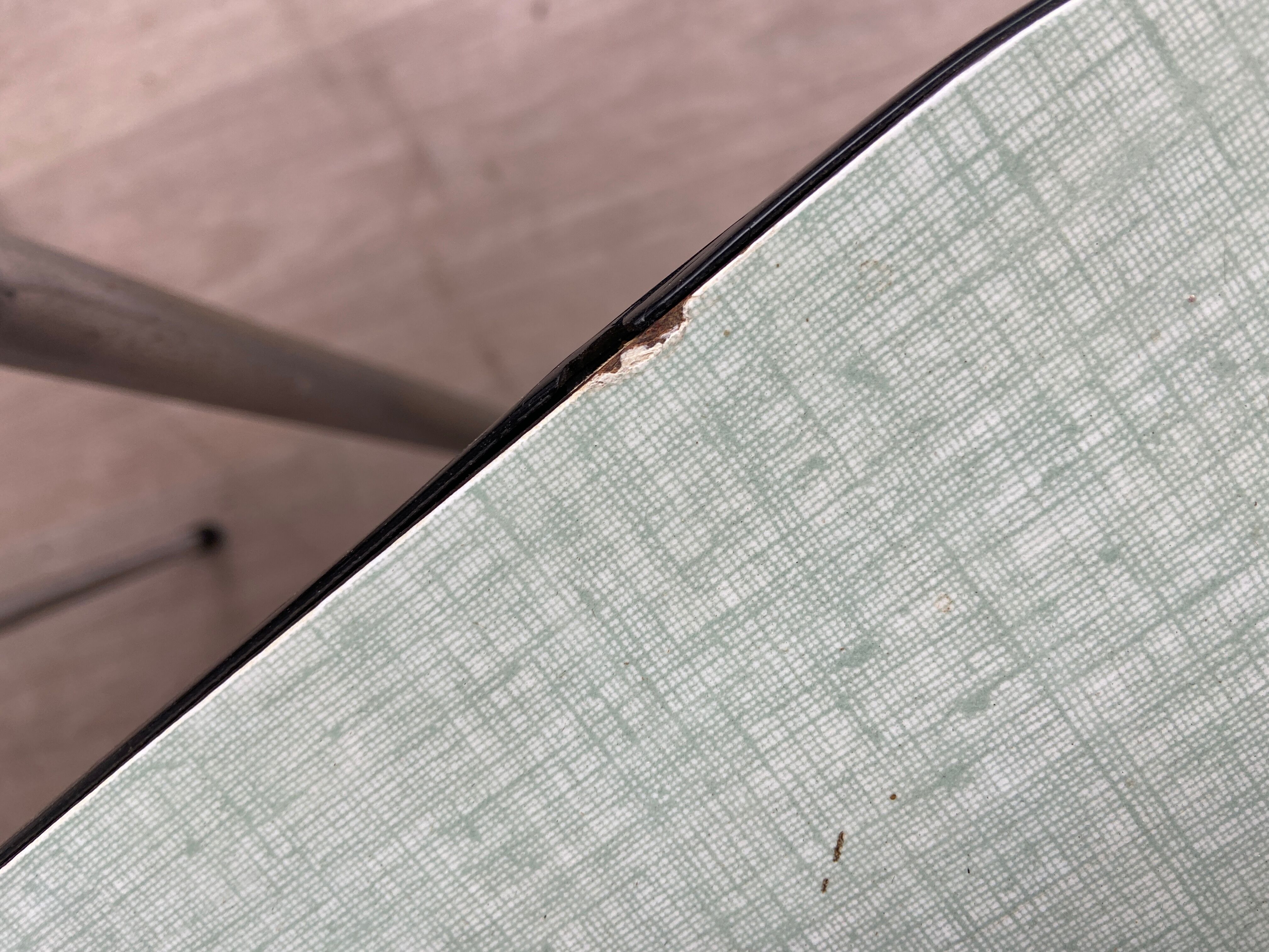 10 mismatched multicolored Formica chairs 60s