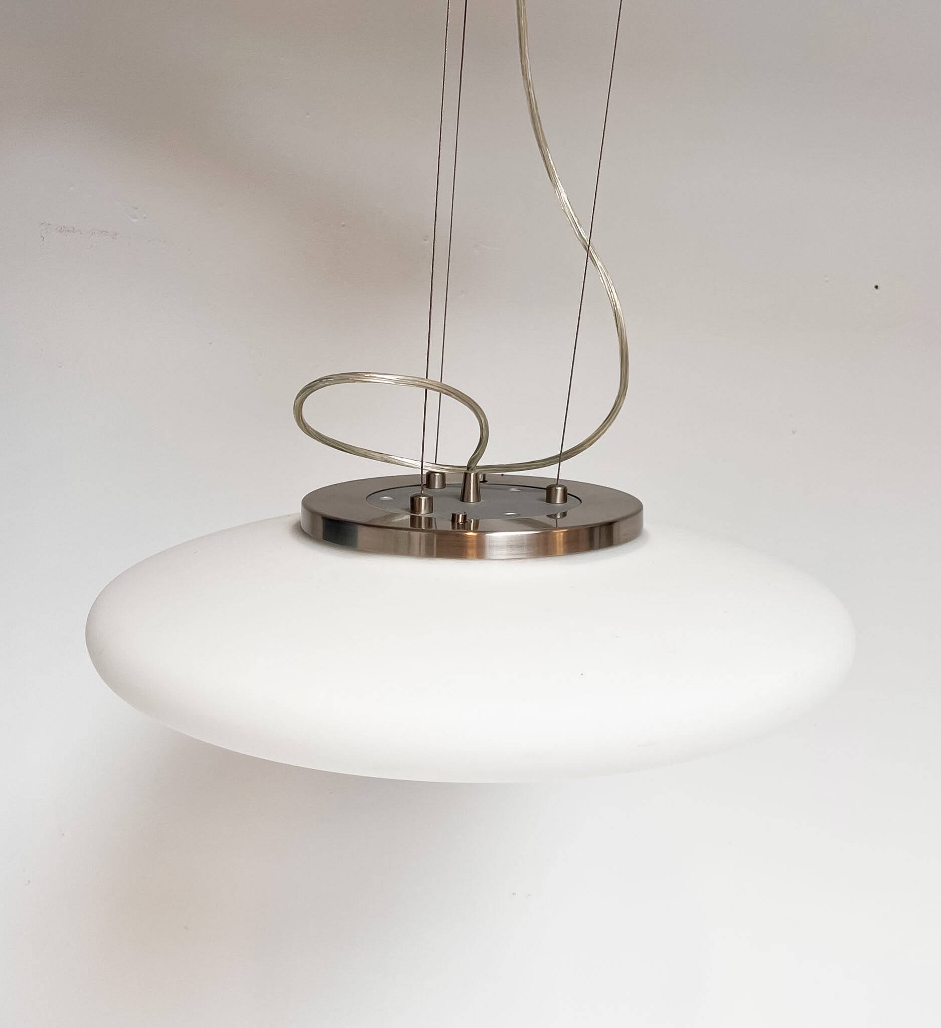 Opal glass Zoxx pendant lamp, 1990s