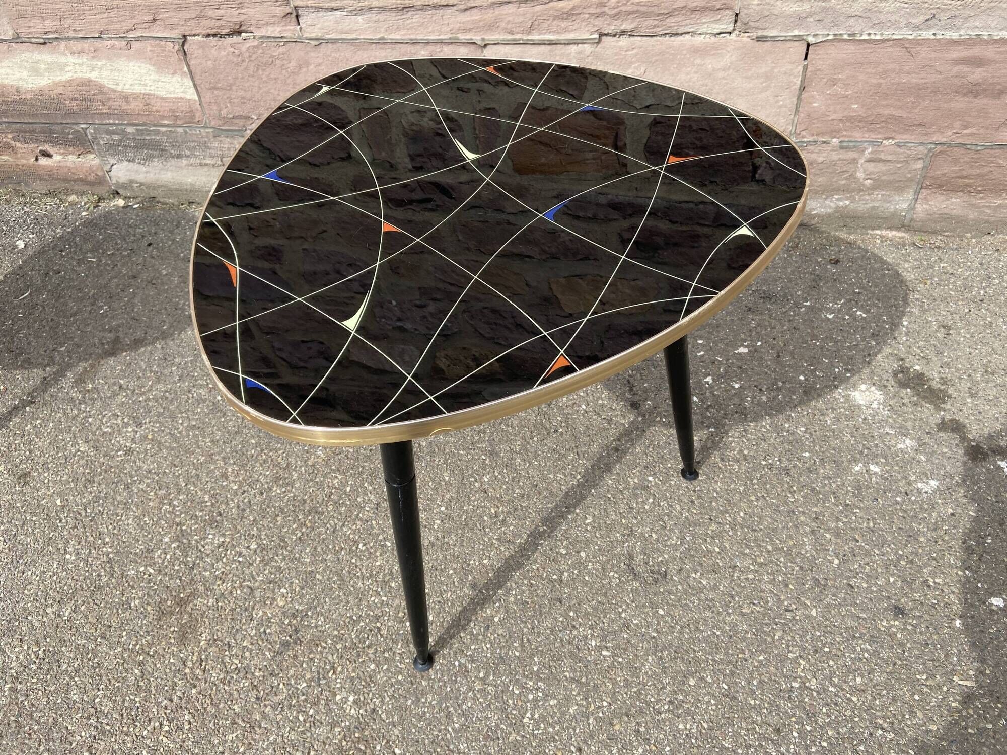1960 French cocktail coffee table vintage design 1960 Scandinavian tripod