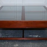 Very Large Coffee Table with Marquetry Glass Panels by Kennedy Harrods
