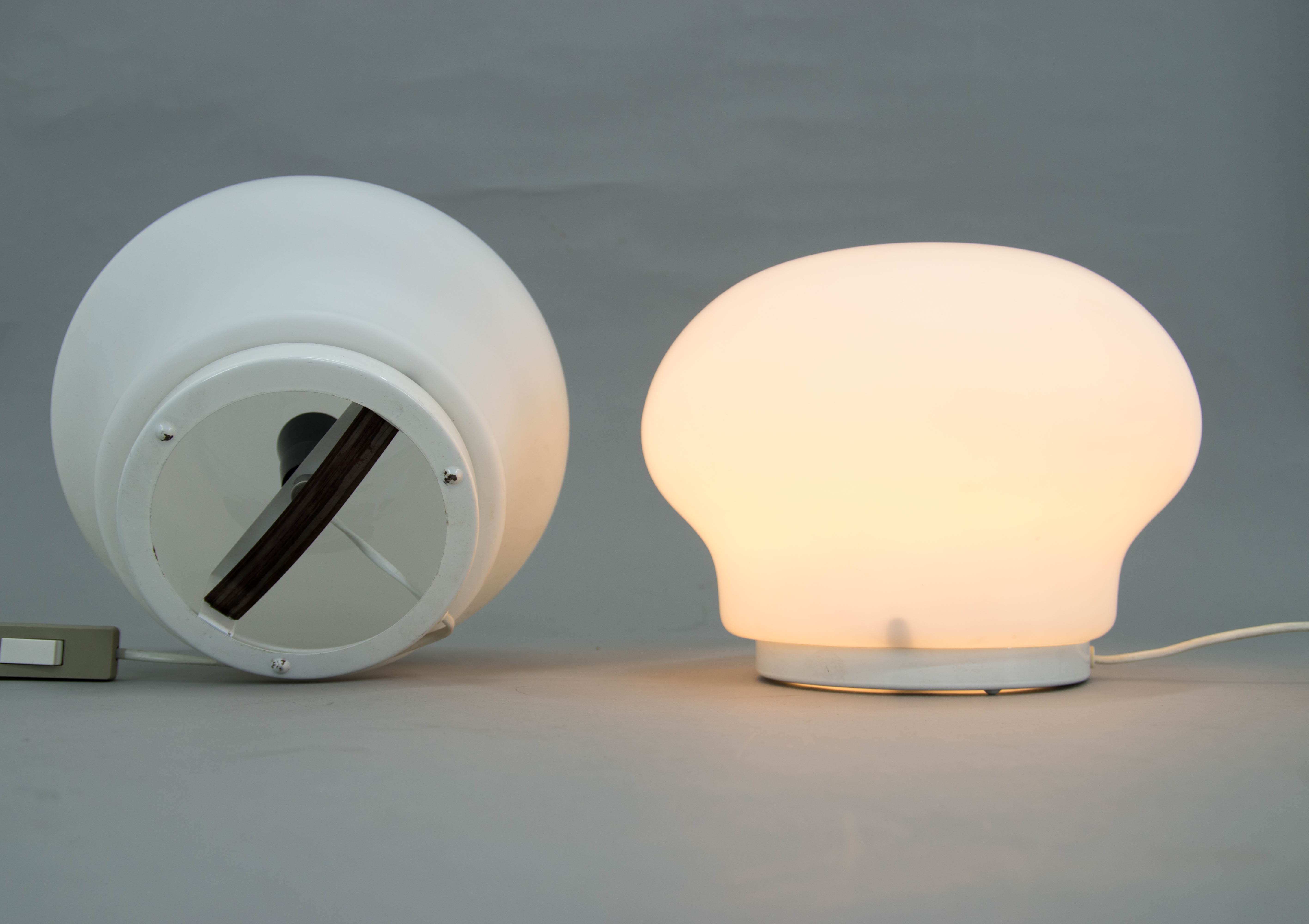 Set of Two Glass Table Lamps, 1970s
