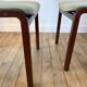 Pair of wooden armchairs and green and ecru fabrics 70s