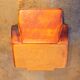 Ashtray Cigarette holder Club armchair in ceramic and vintage leather 50s 60s
