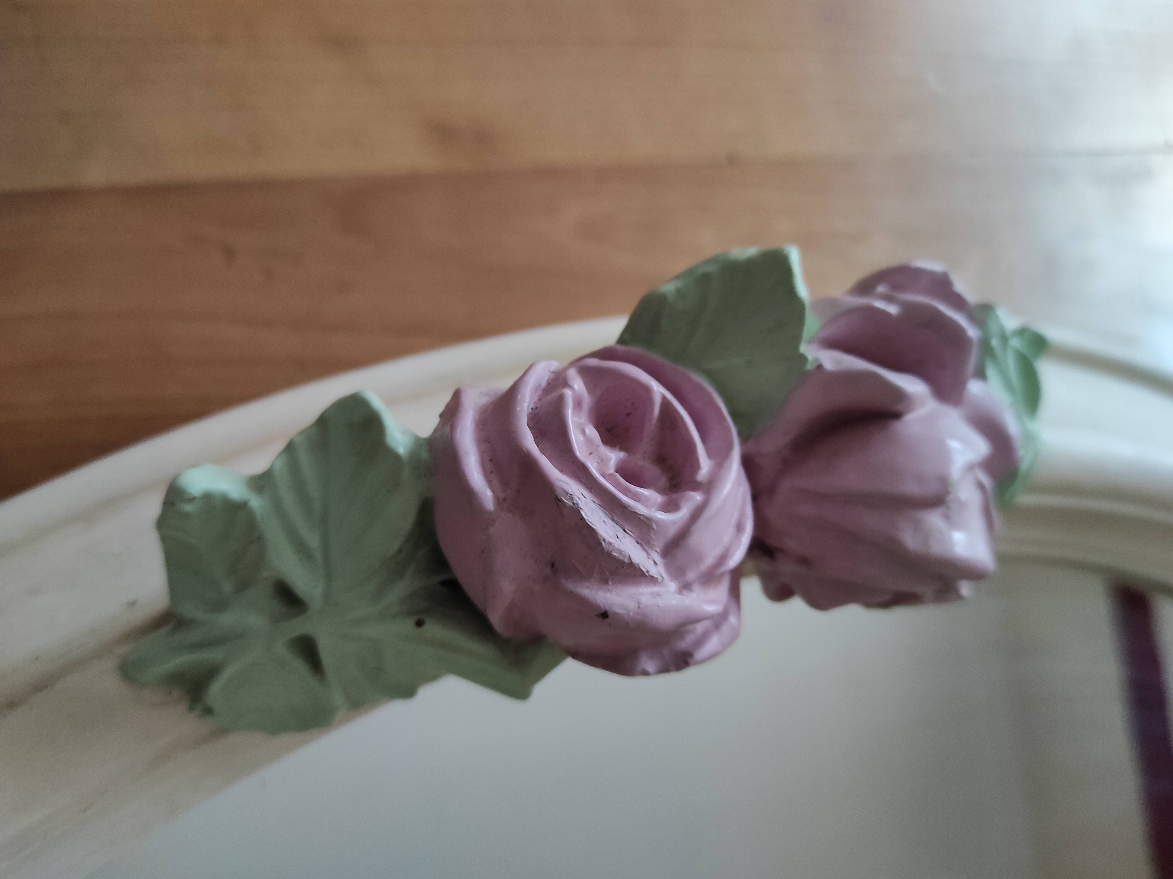 Antique mirror with roses