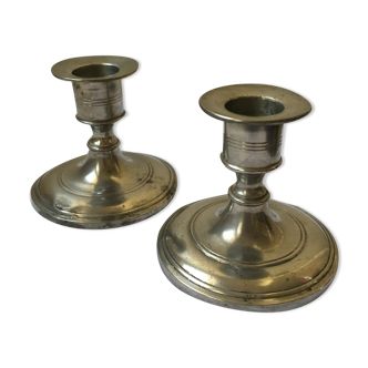 Pair of art tin candle holders from Gras and Etienne 30s