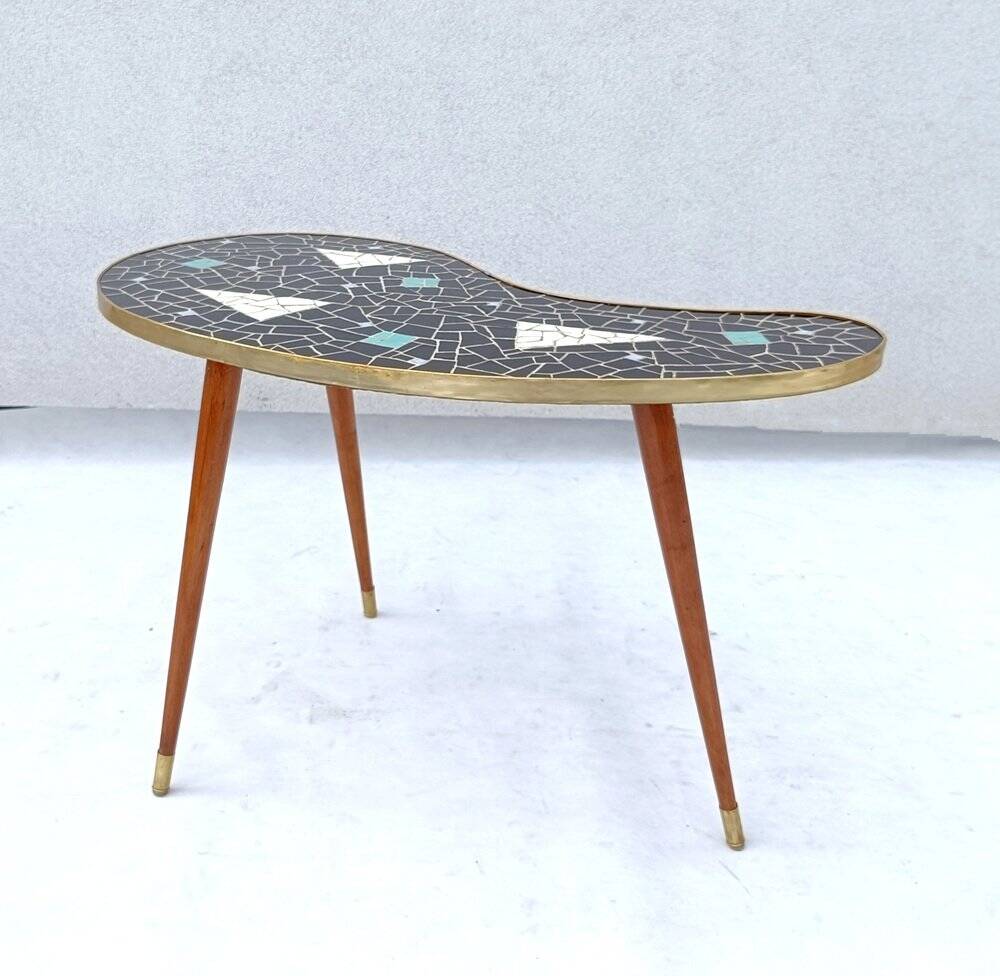Kidney-shaped coffee table with mosaic top, 1950s