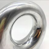 XXL “Donut” Vase / Polished Cast Aluminum – 1980s