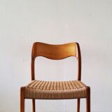 4 Scandinavian chairs by Niels Otto Møller, Danish design, 1950s, wood and rope