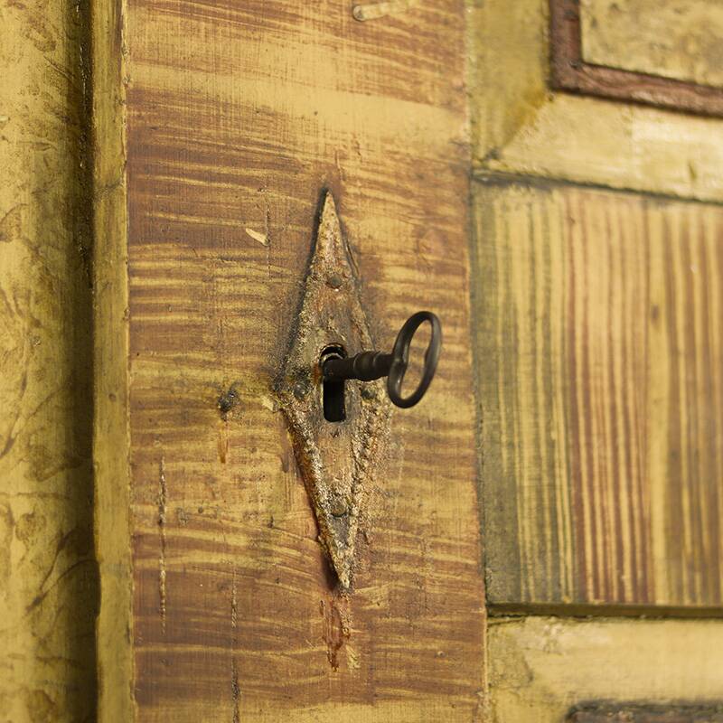 Painted Folk Art Bridal Cupboard