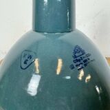 Industrial Petrol Enamel Factory Pendant Lamp, 1960s