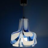 Vintage Italian Murano pendant light from the 1970s in ribbed glass