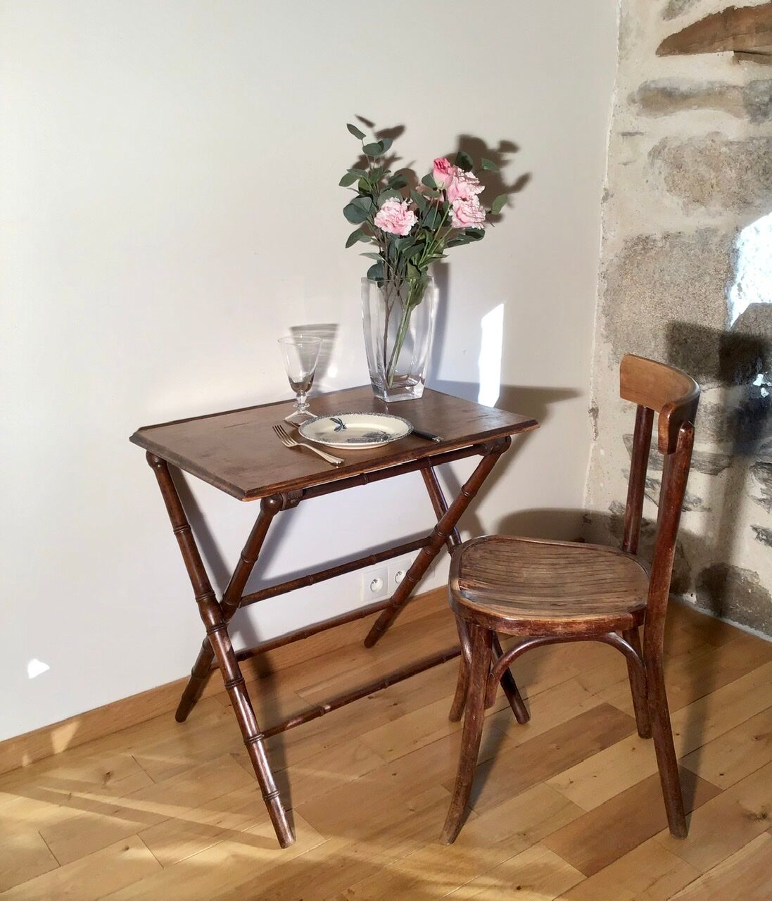 Table folding bamboo feet 1930/1950